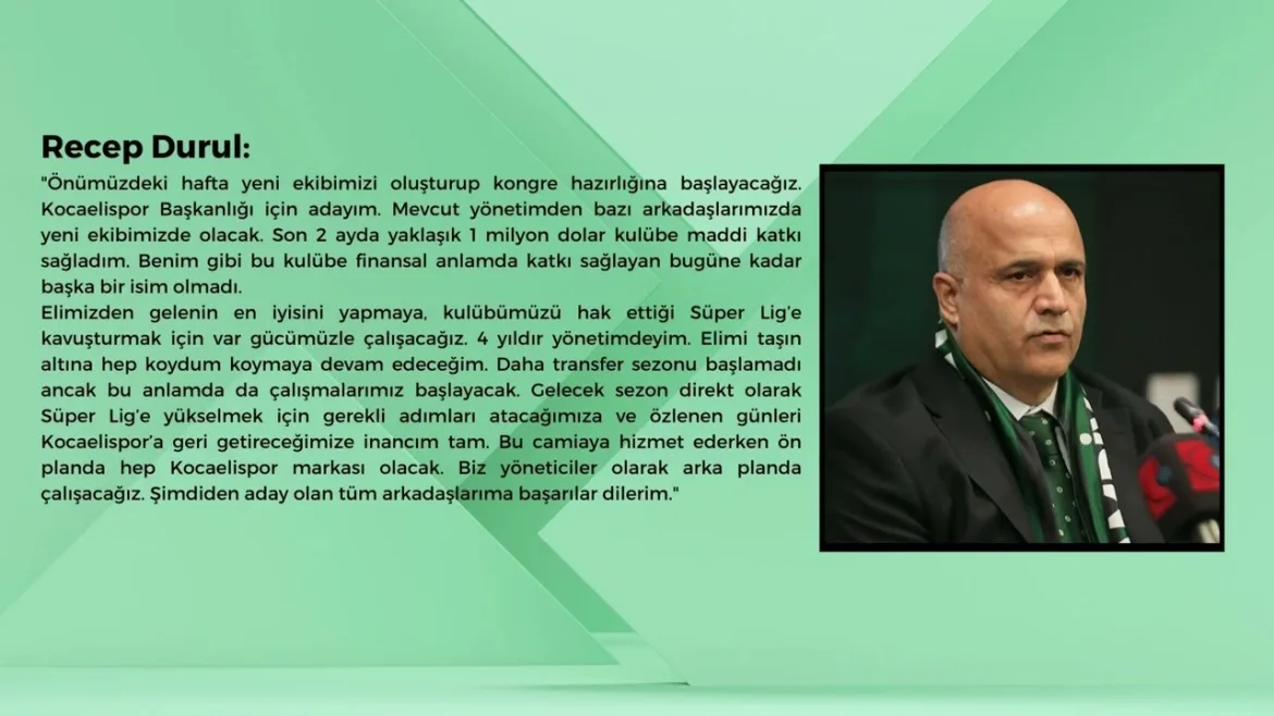 Recep Durul’dan adaylık açıklaması! 17 Mayıs 2024 | Kocaeli TV