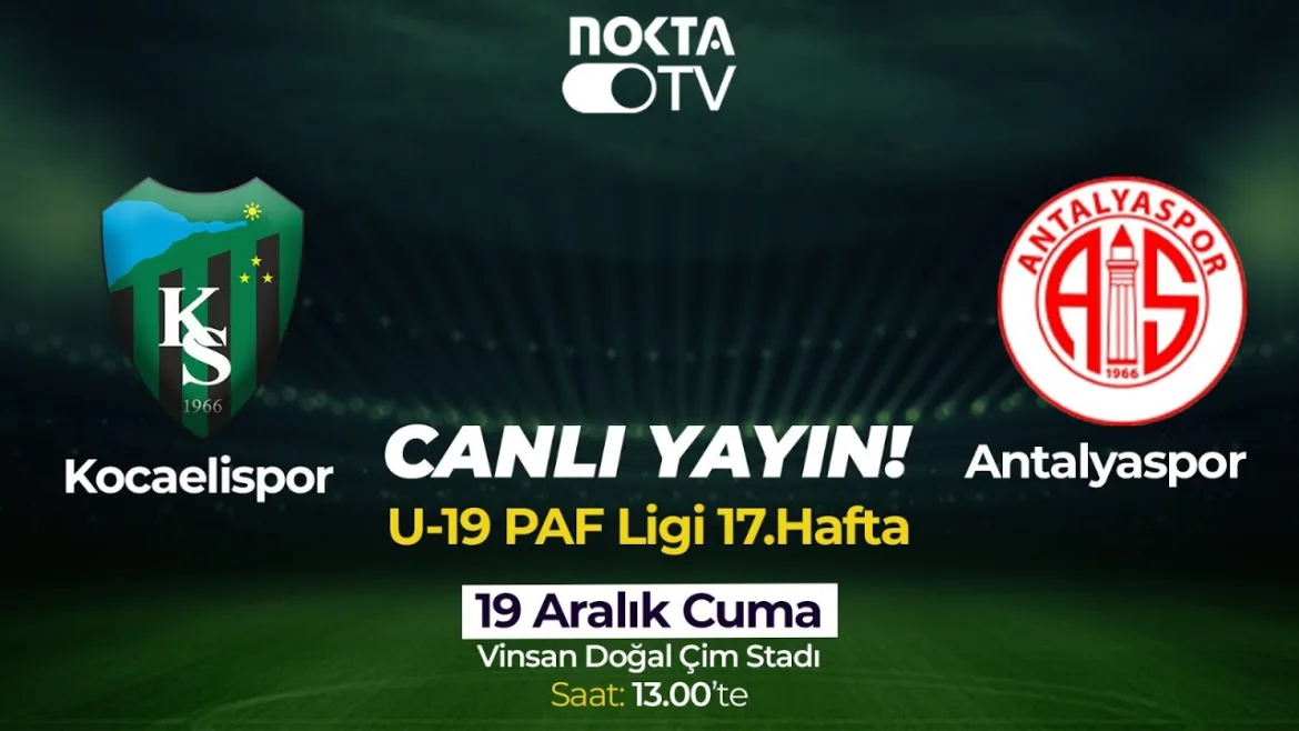 Kocaelispor U19 – Antalyaspor U19 | 19 Aralık 2025 | Cuma| #CanlıYayın @NoktaTV