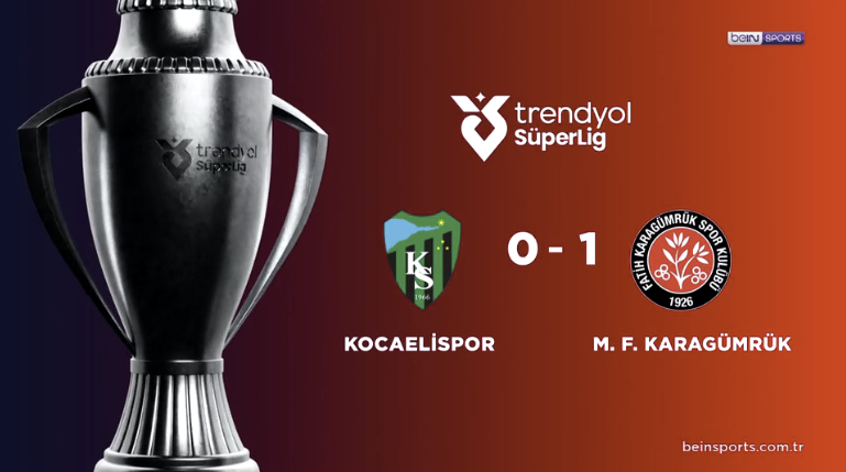 ÖZET | Kocaelispor 0-1 Mısırlı.com.tr Fatih Karagümrük 9 Mayıs 2026 @beINSports