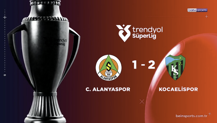 ÖZET | Corendon Alanyaspor 1-2 Kocaelispor 23 Ekim 2026 @beINSports